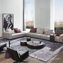 sofás de módulo nórdico de sofá seccional de cuero sofás